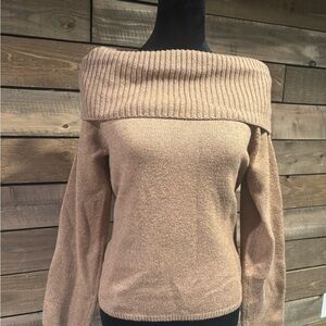 Old Navy Camel Off-Shoulder Sweater